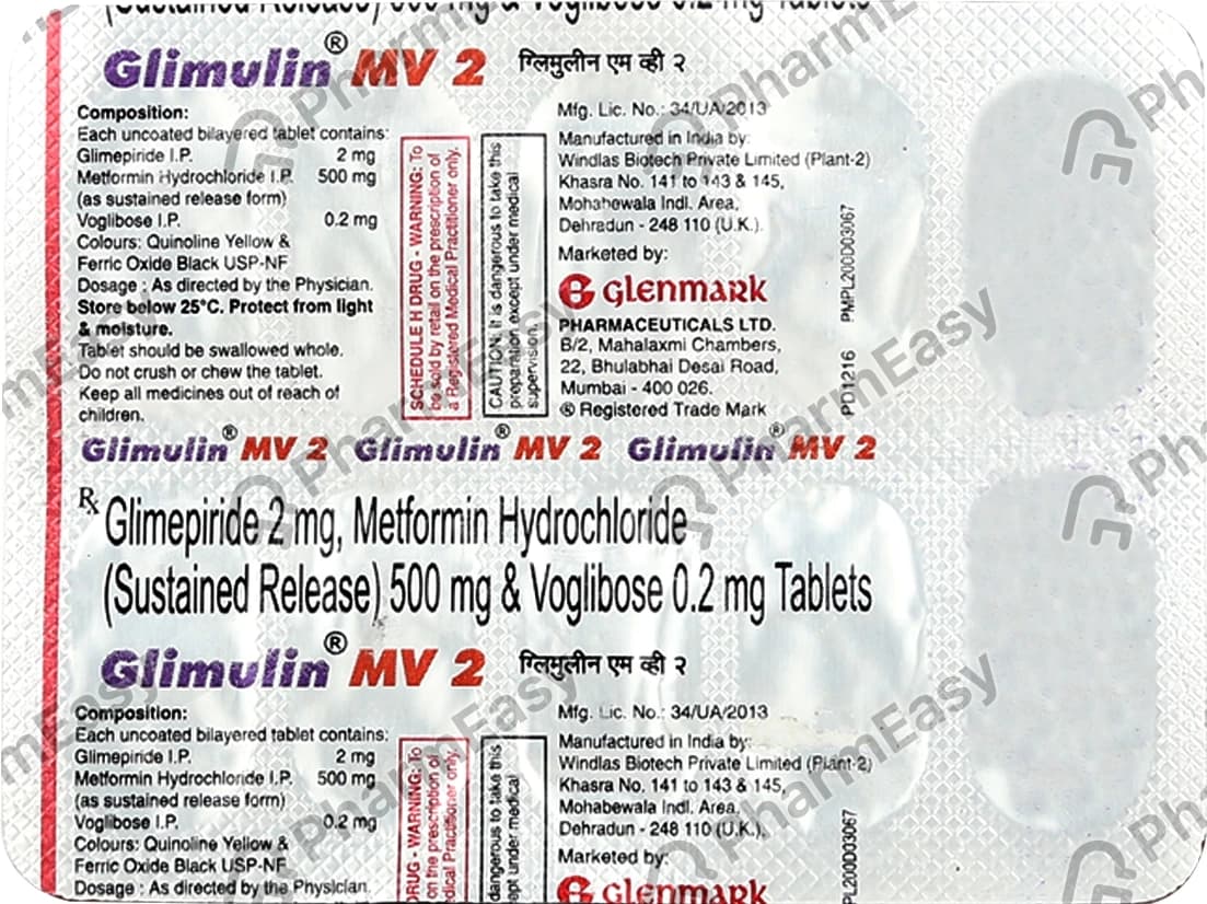 GLIMULIN MV 2MG TAB