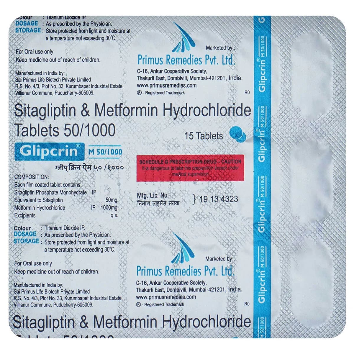 GLIPCRIN M 50/1000 TAB
