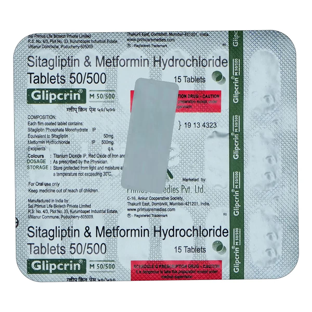 GLIPCRIN M 50/500 TAB