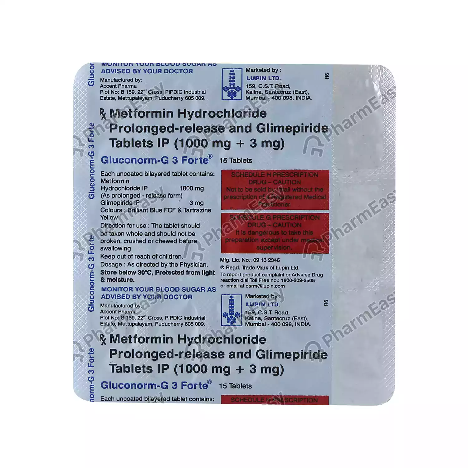 GLUCONORM G 3 FORTE