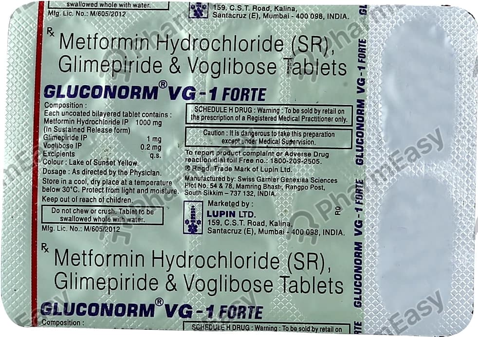 GLUCONORM VG-1 FORTE TAB