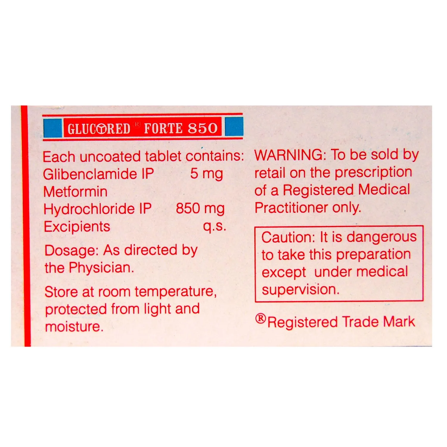 GLUCORED FORTE 850
