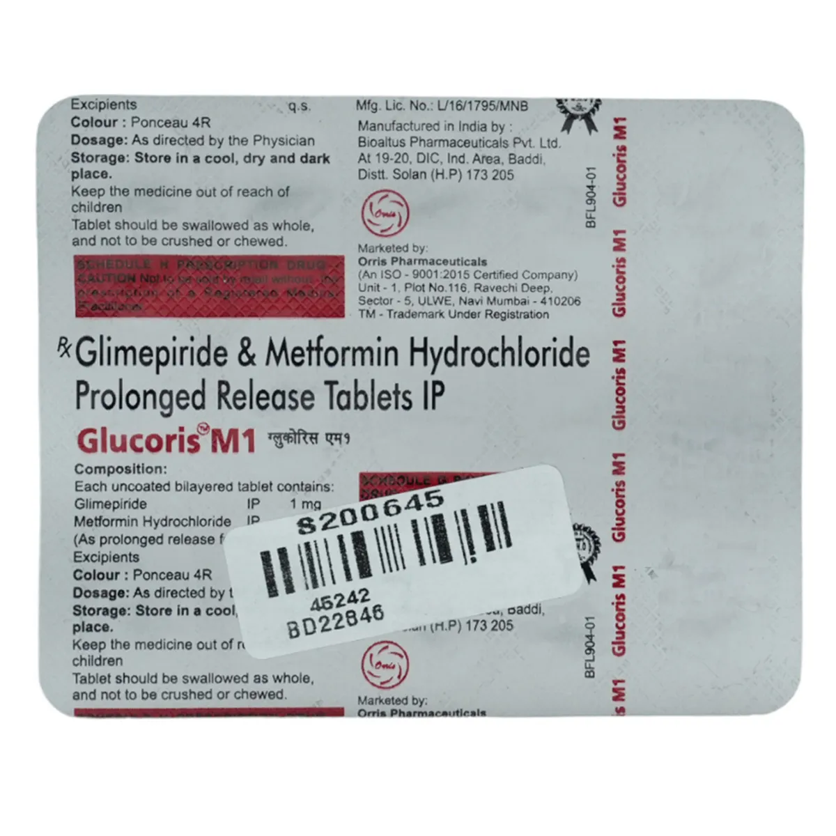 GLUCORIS M1 FORTE TAB 10`S
