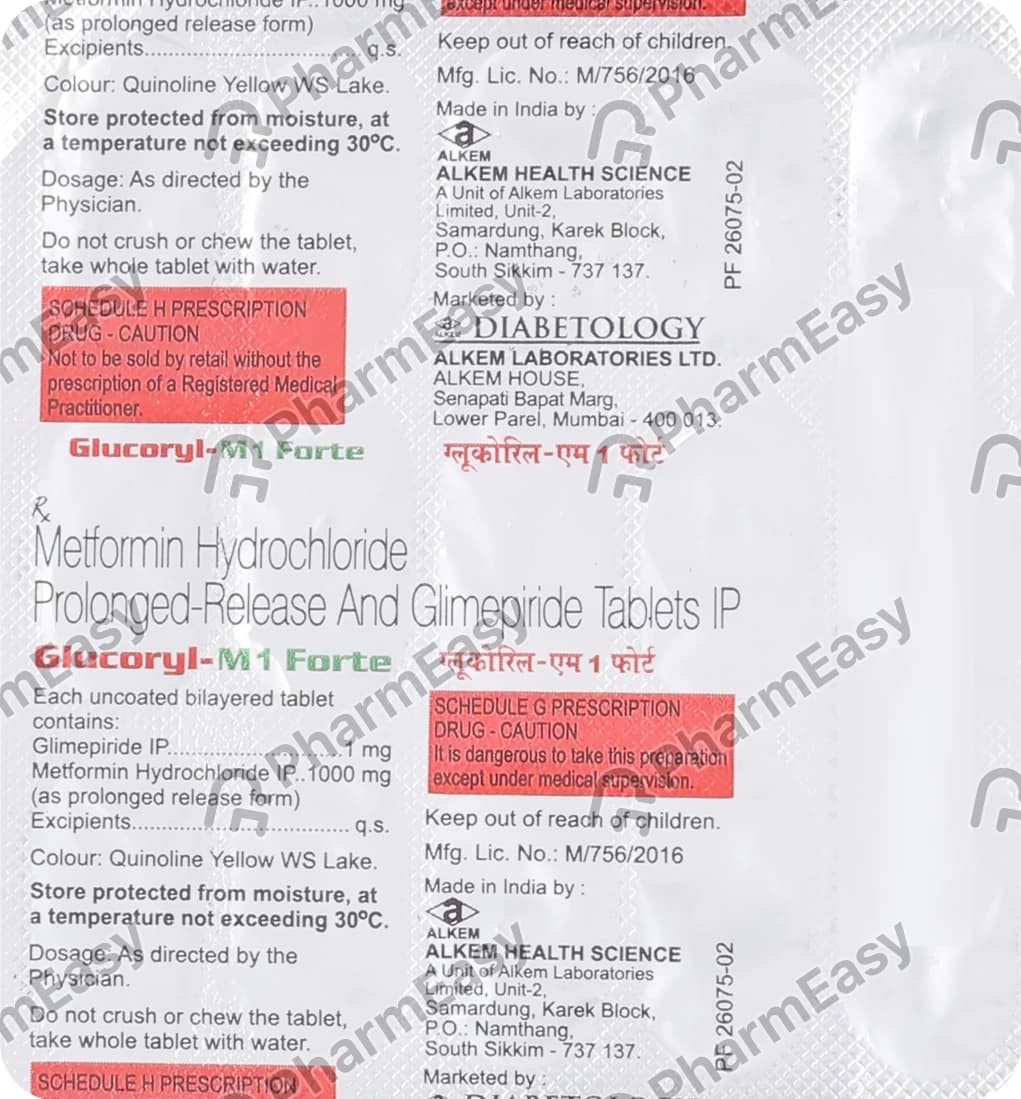 GLUCORYL-MS1 FORTE TAB