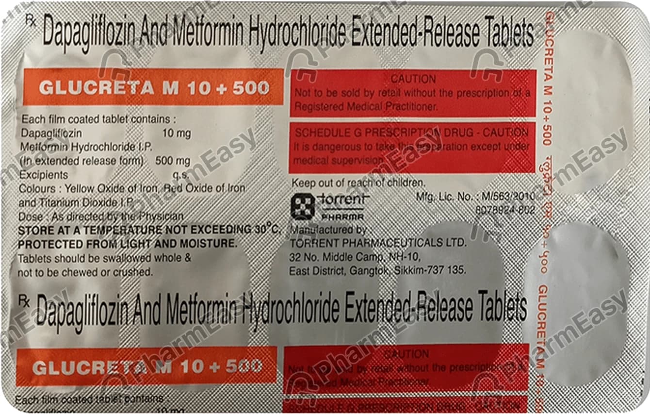 GLUCRETA M 10+500 TAB