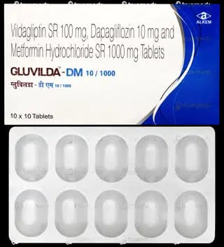GLUVILDA DM 10/1000 TAB 10`S