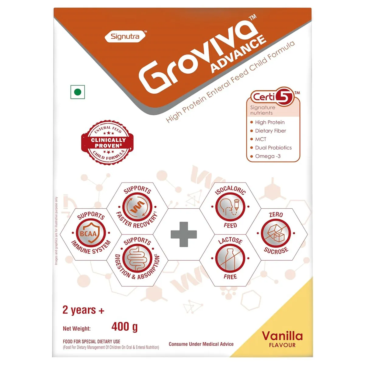 GROVIVA ADVANCE VANNILA 400GM