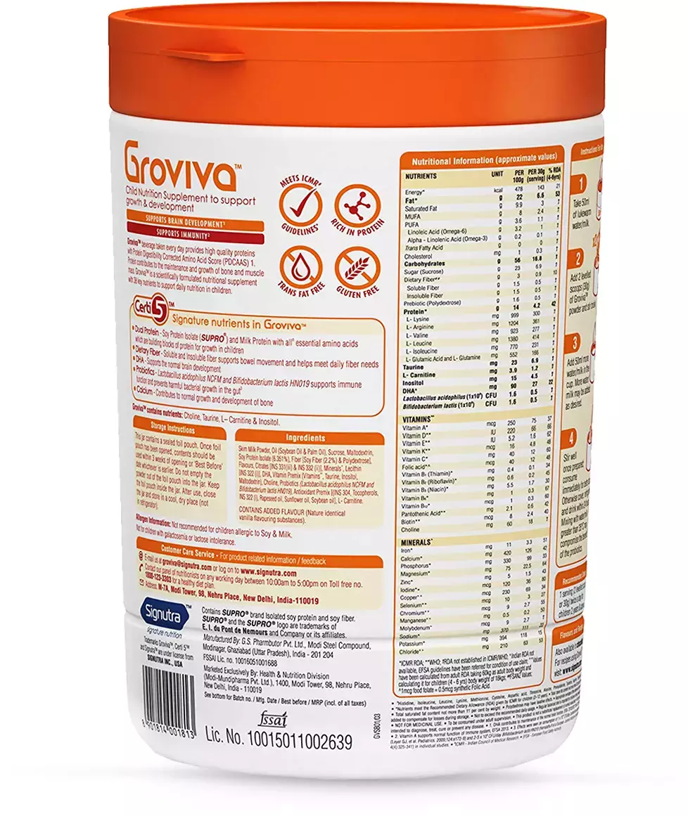 GROVIVA VANNILLA 400 JAR