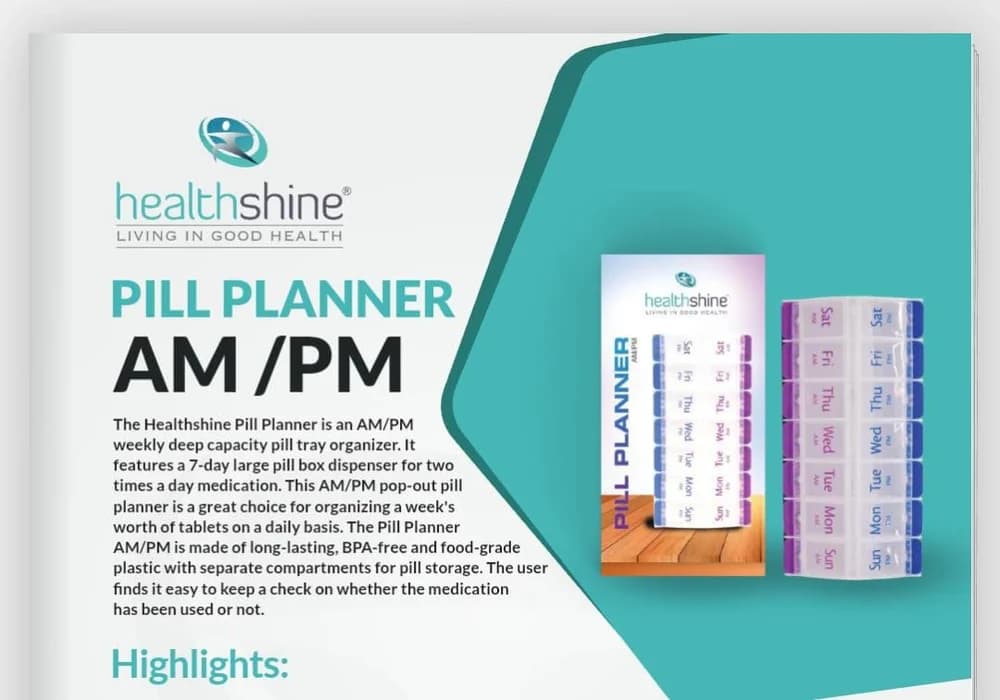 H Shine Pill Planner Am.Pm