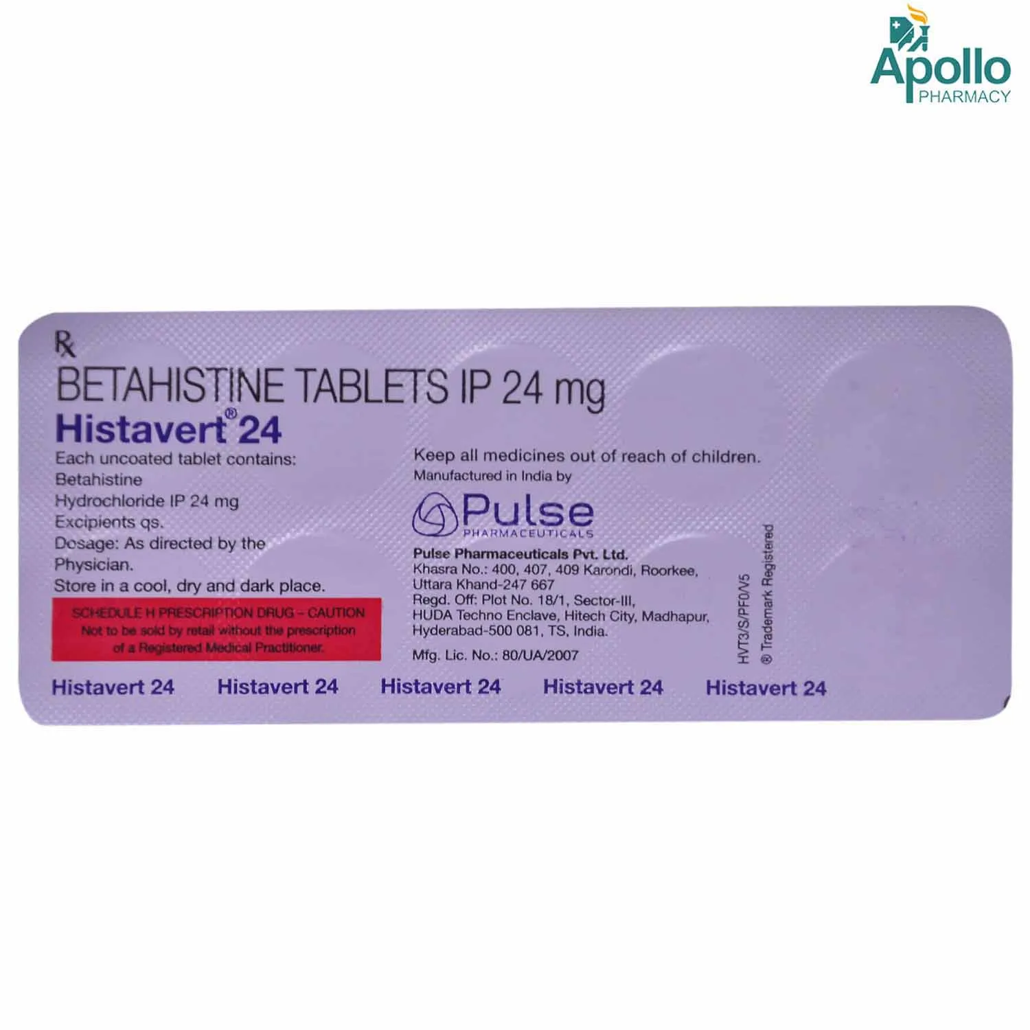 HISTAVERT 24MG TAB