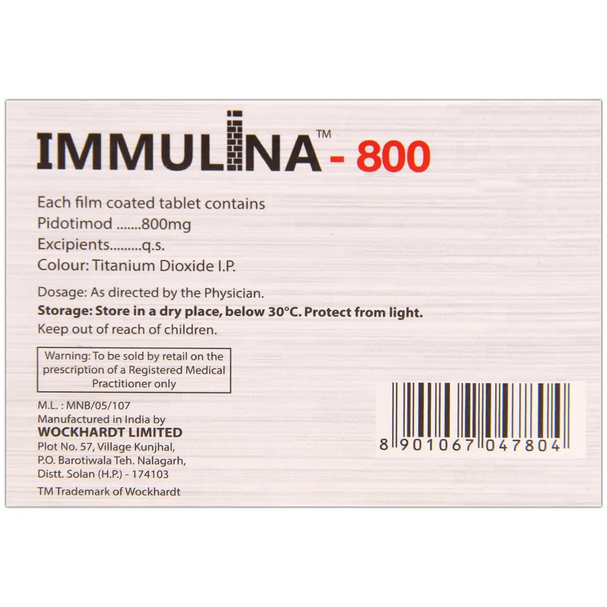 IMMULINA 800MG TAB