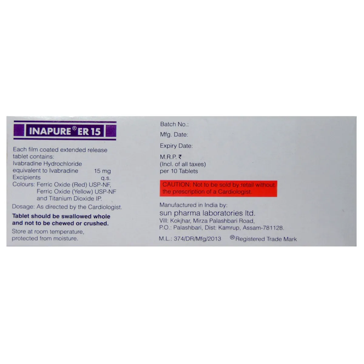 INAPURE ER 15MG