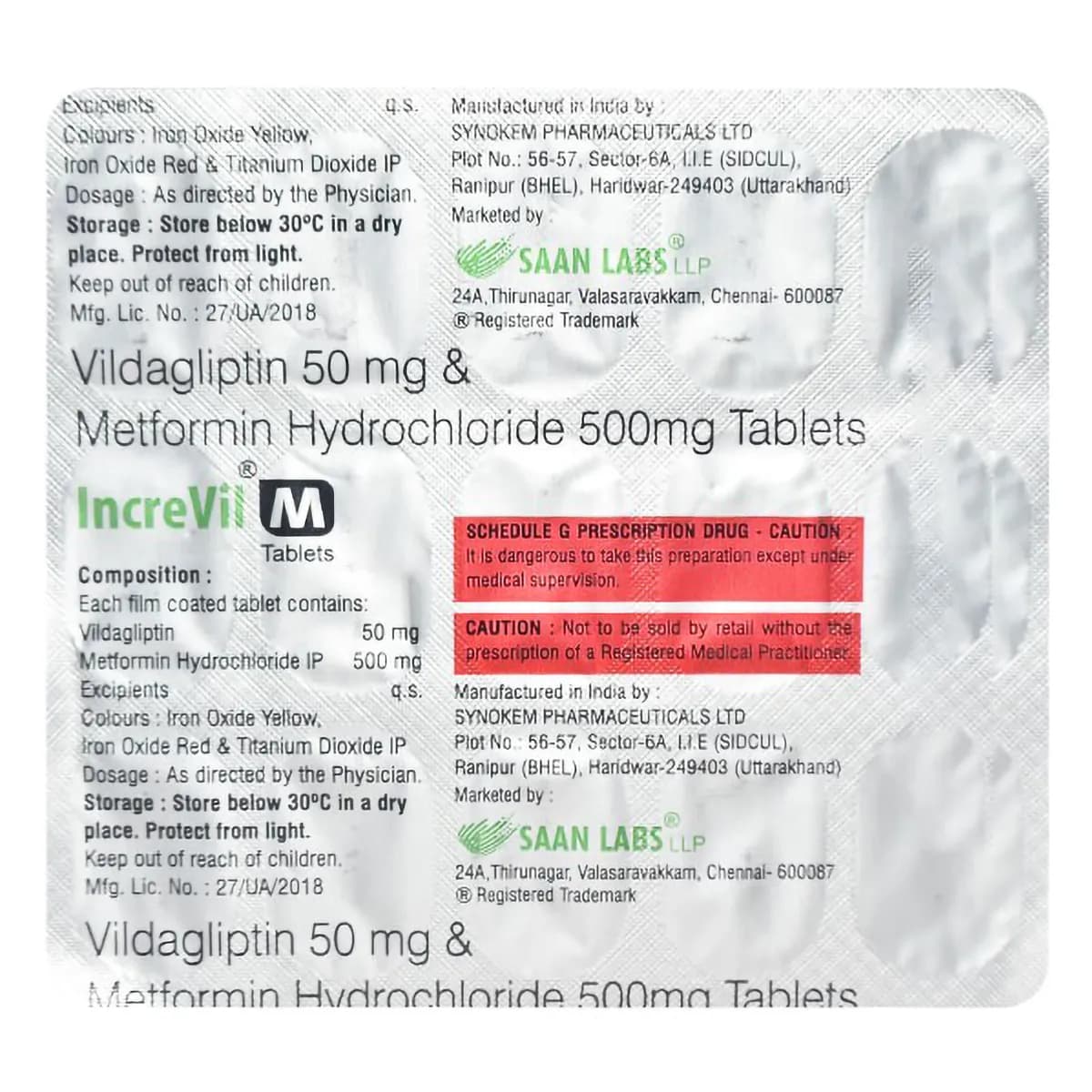INCREVIL M 850MG TAB