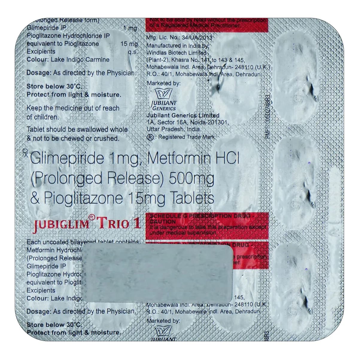 JUBIGLIM TRIO 1MG TAB