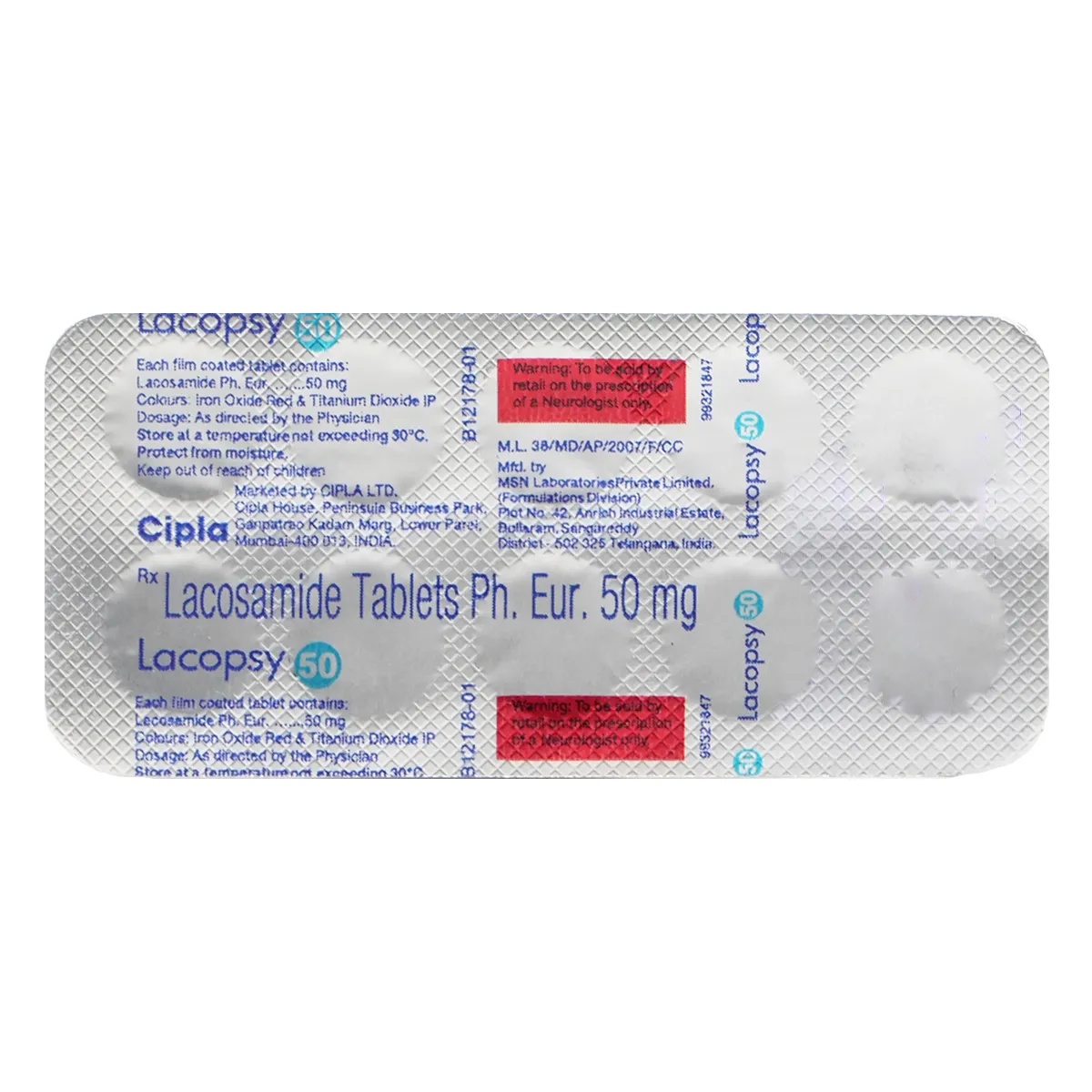 LACOPSY 50MG TAB