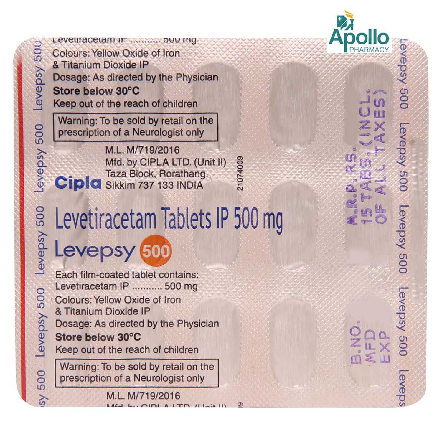LEVEPSY 500 TAB