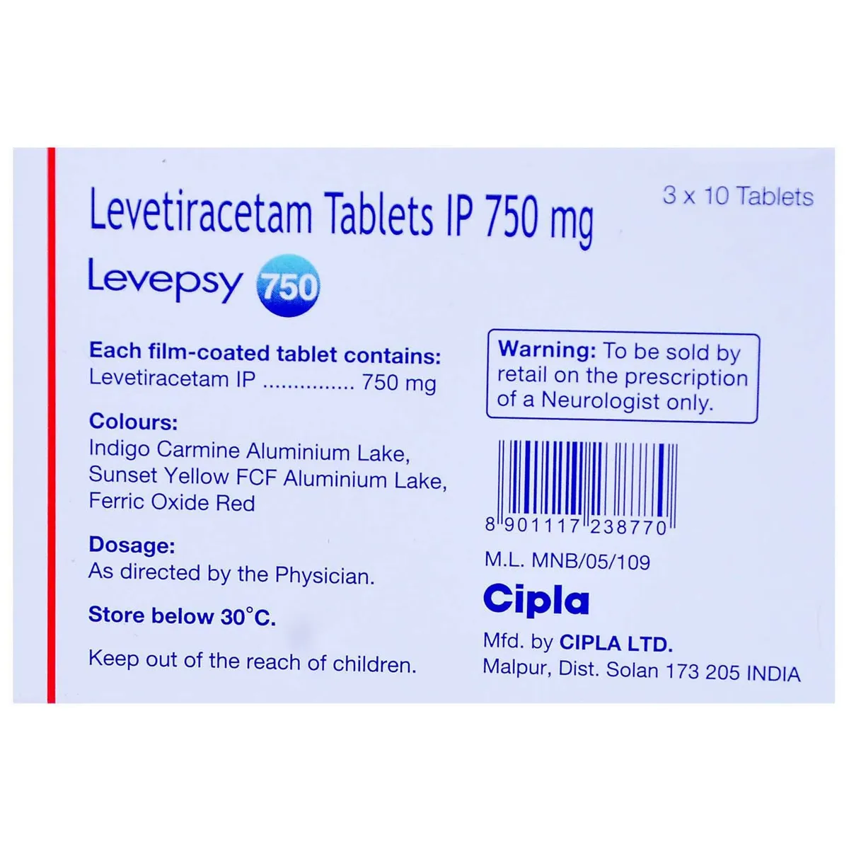 LEVEPSY 750MG TAB