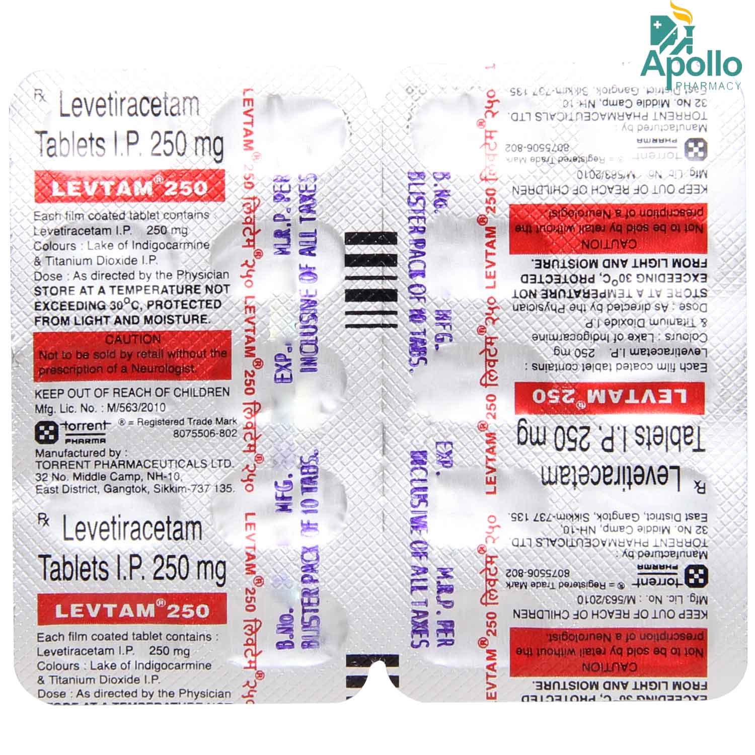 LEVTAM 250MG 10`S