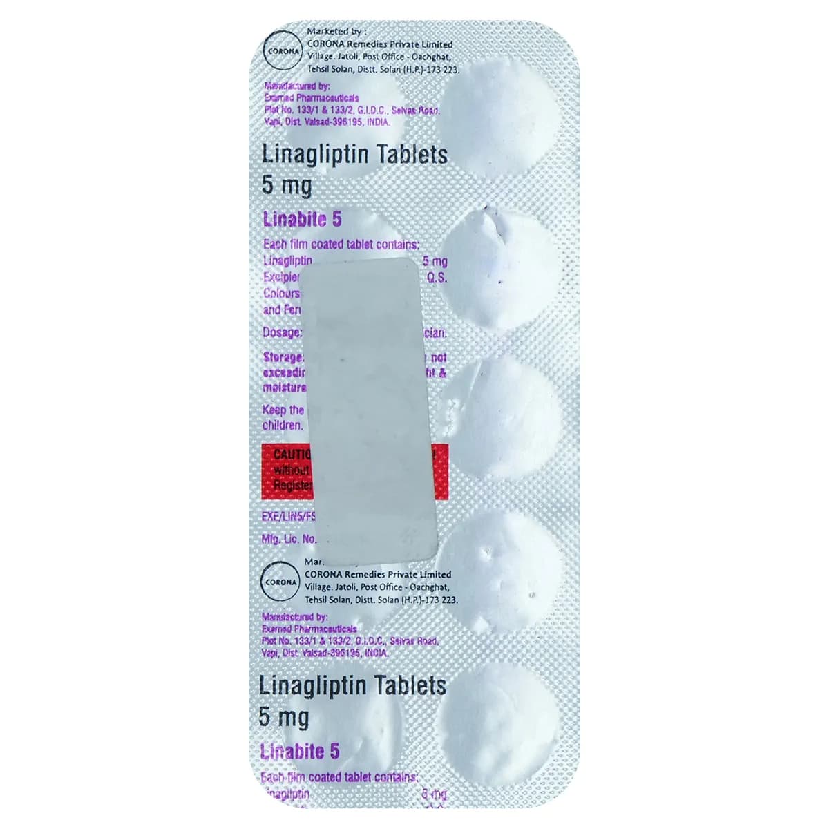 LINABITE-DM 5/10/500MG TAB