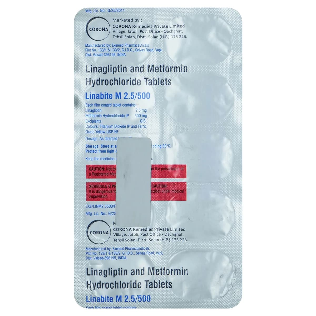 LINABITE M 2.5/500MG TAB