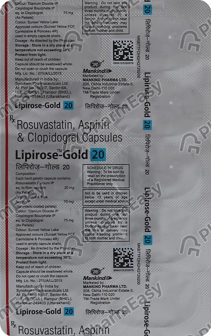 LIPIROSE GOLD 20MG CAP