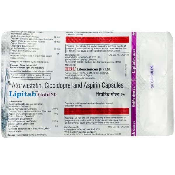 LIPITAB GOLD 20MG CAP