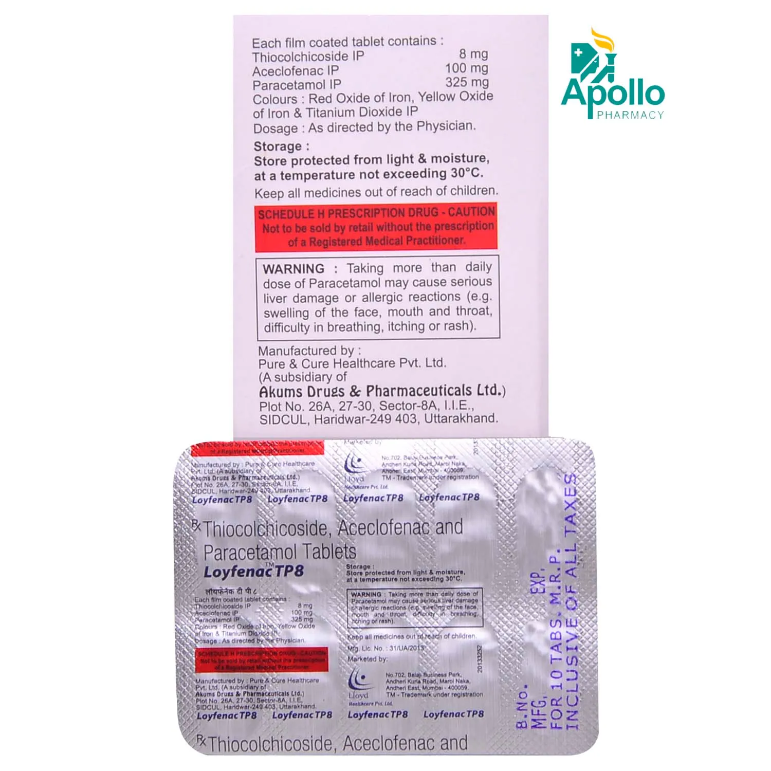 LOYFENAC T 8MG TAB