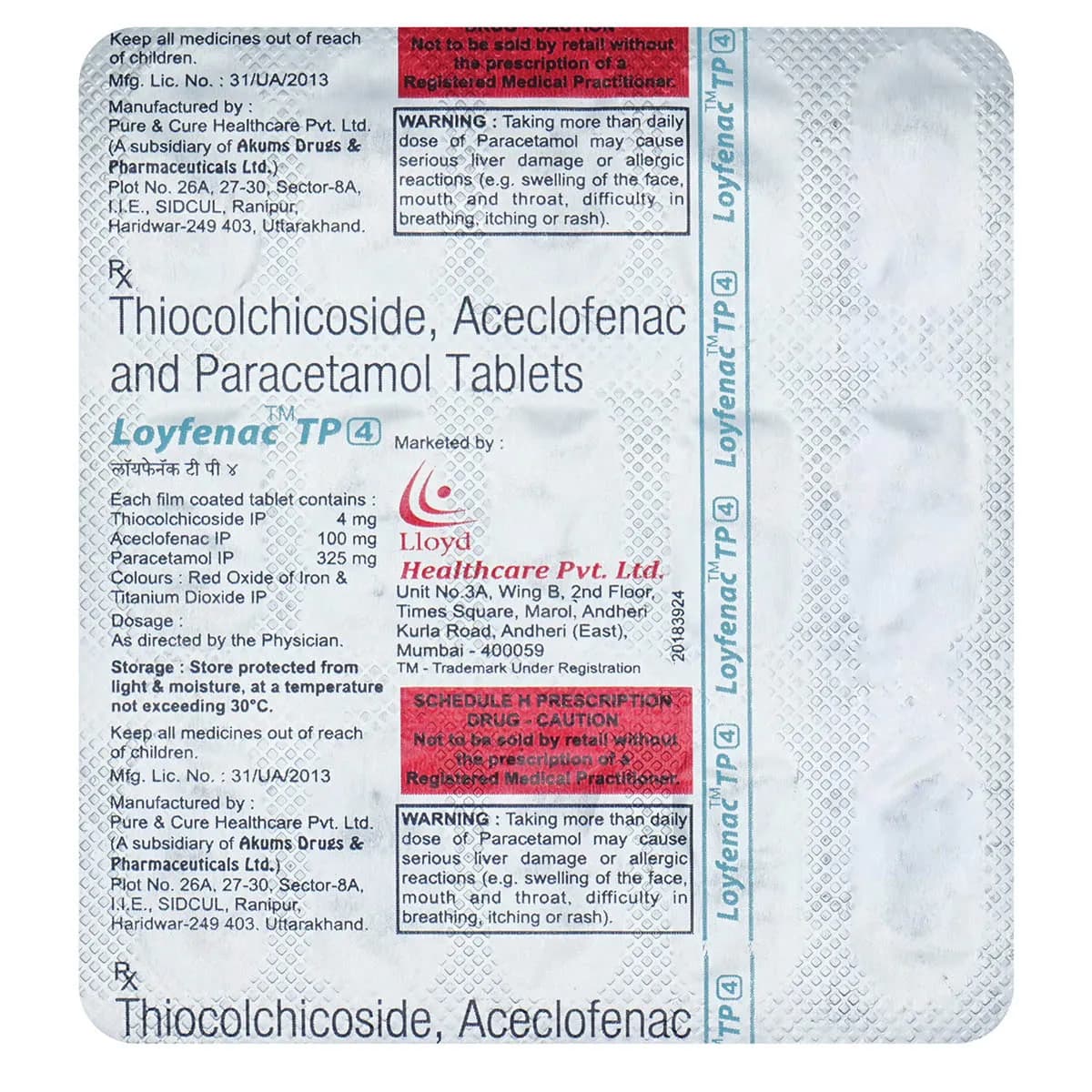 LOYFENAC TP 4MG TAB