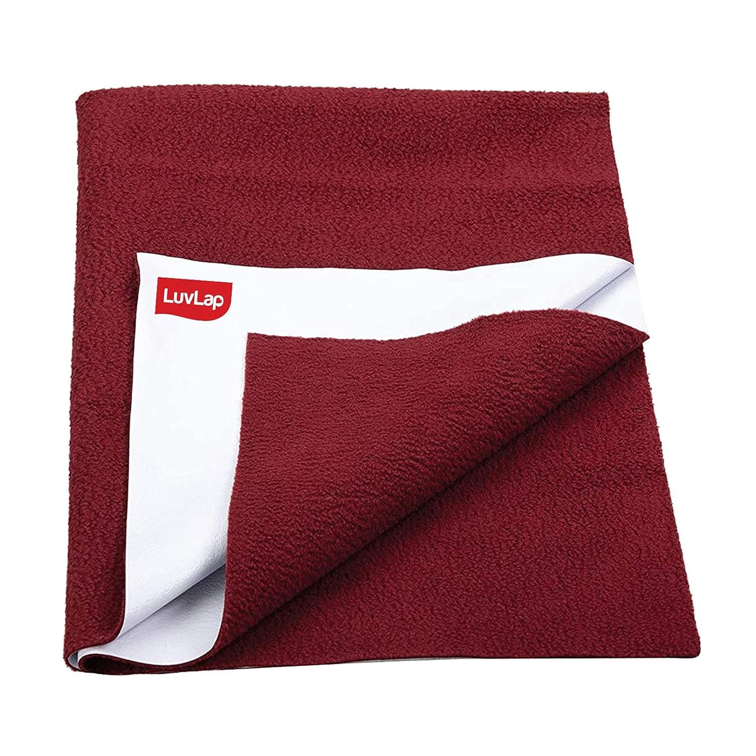 Luvlap Fabric & Plastic Instadry Extra Absorbent Dry Sheet Bed Protector Maroon 0M Medium -70*100Cm
