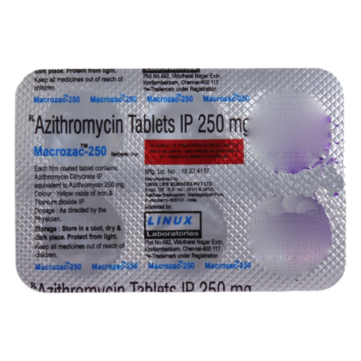 MACROZAC 250MG TAB
