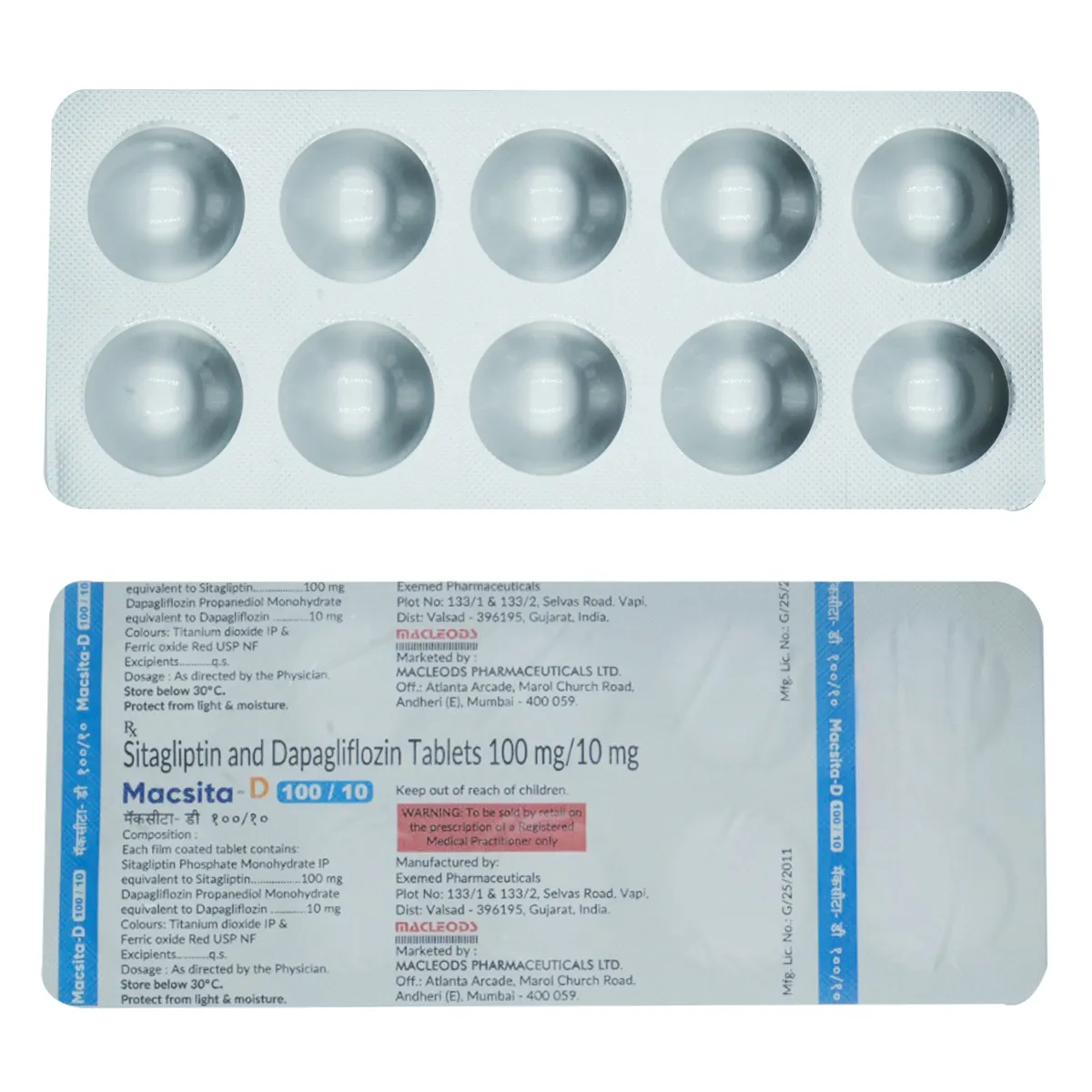 MACSITA D 100/10MG TAB 10`S