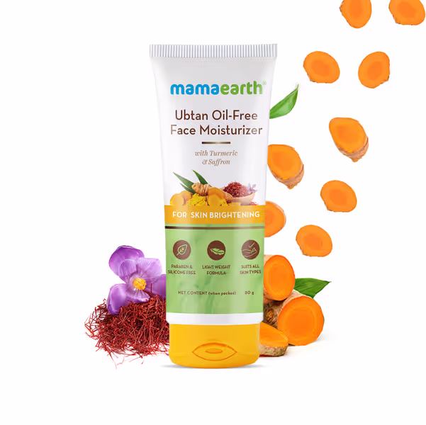 Mamaearth Ubtan Oil-Free Face Moisturizer With Turmeric & Saffron Skin Brightening