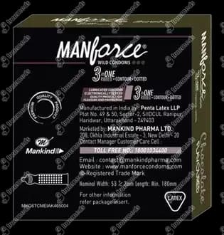 MAN WILD CONDOMS CHOCOLATE 3`S