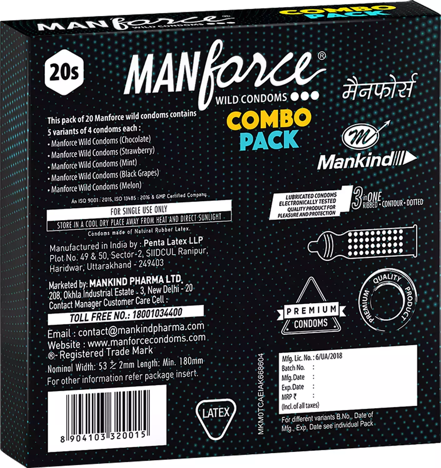 MAN WILD CONDOMS COMBO