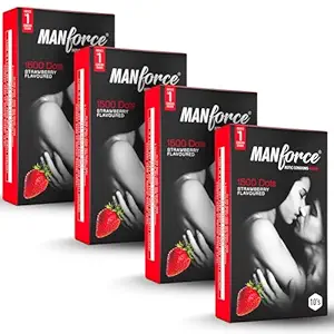 Manforce 1500 Dots Strawberry Condom