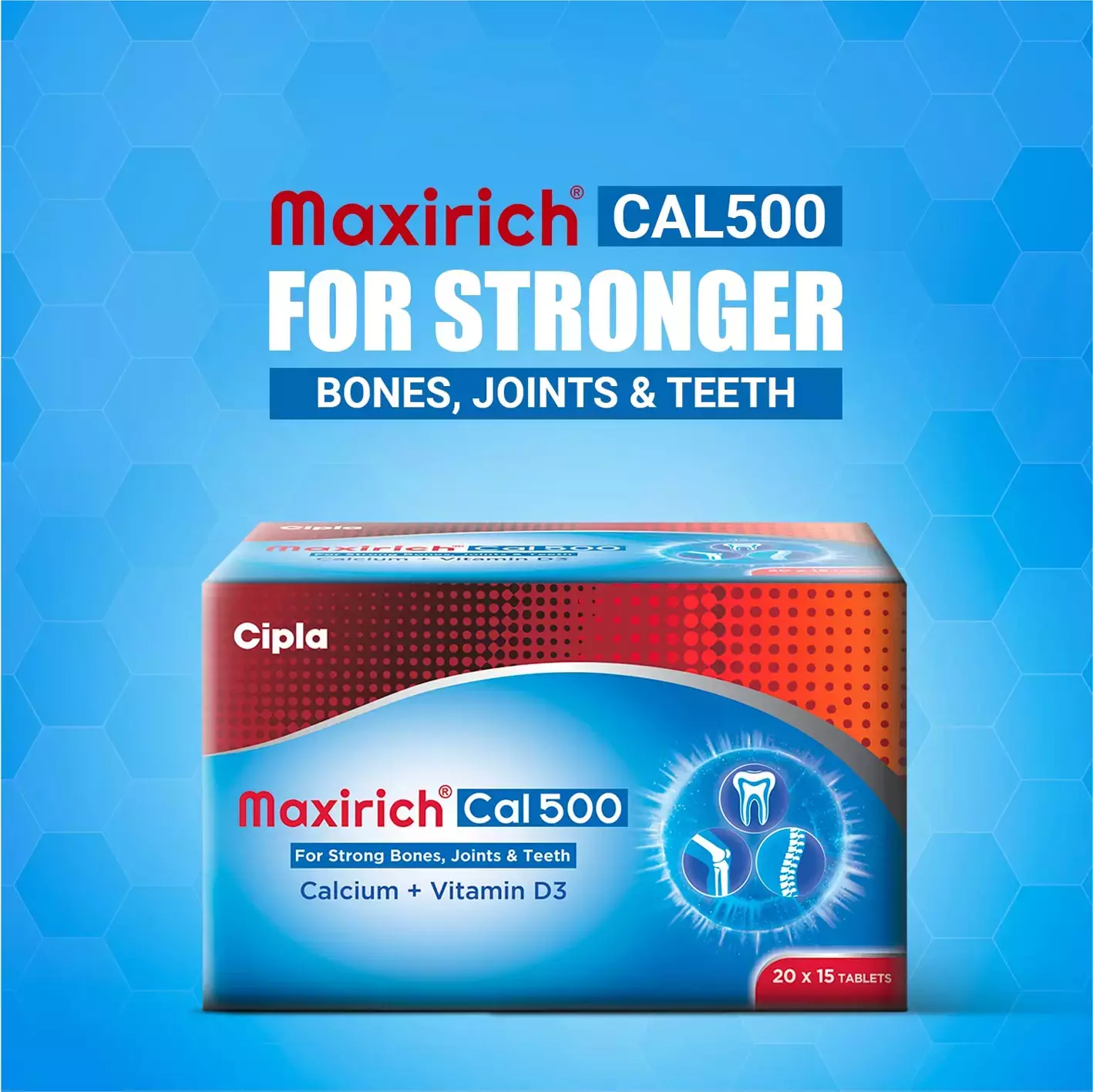 MAXIRICH CAL 500MG TAB 15`S