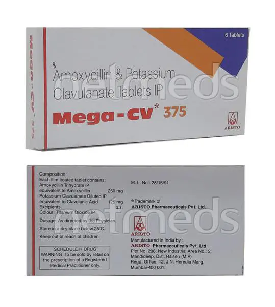 MEGA CV 375MG TABS 6`S