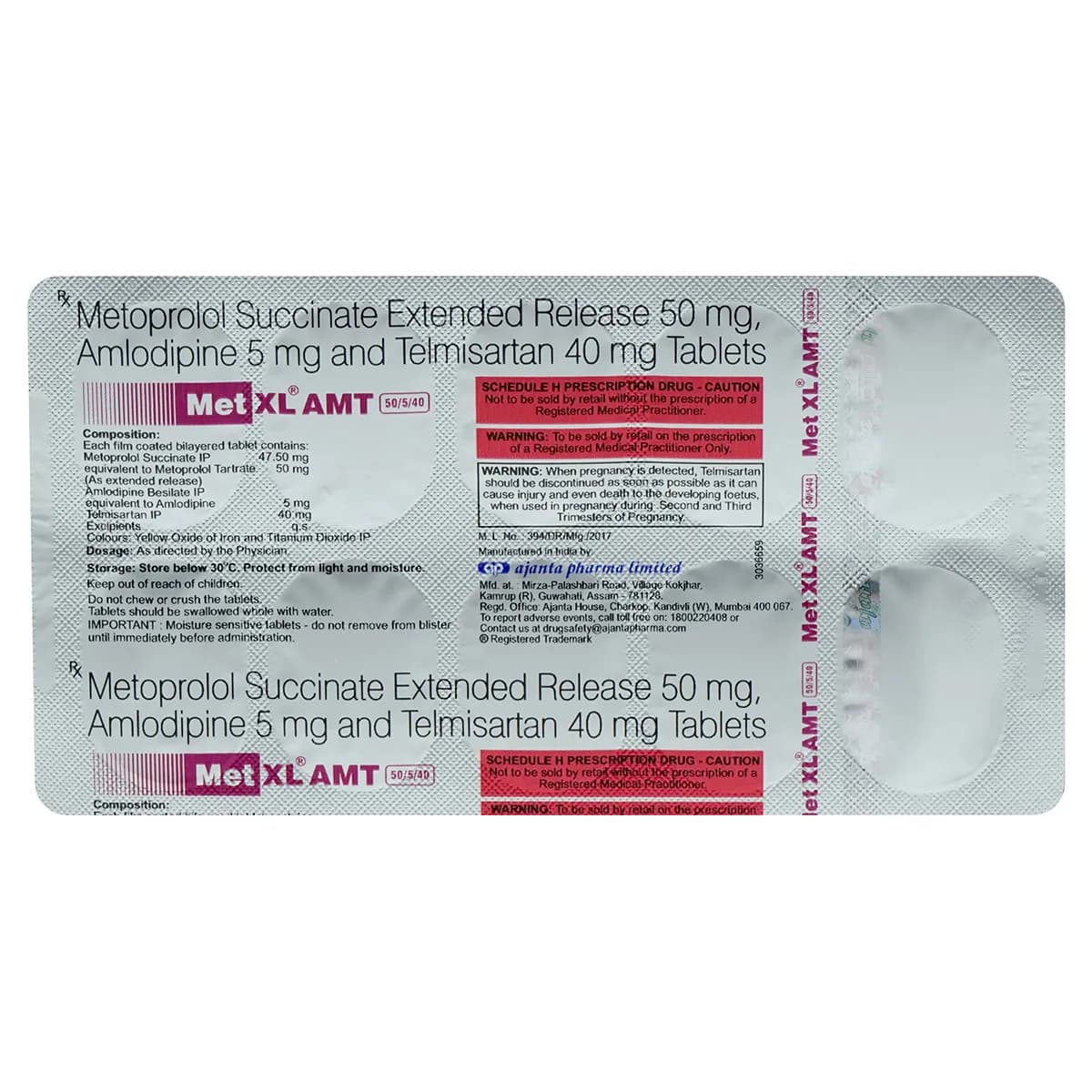 MET XL AMT 50/5/40MG TAB