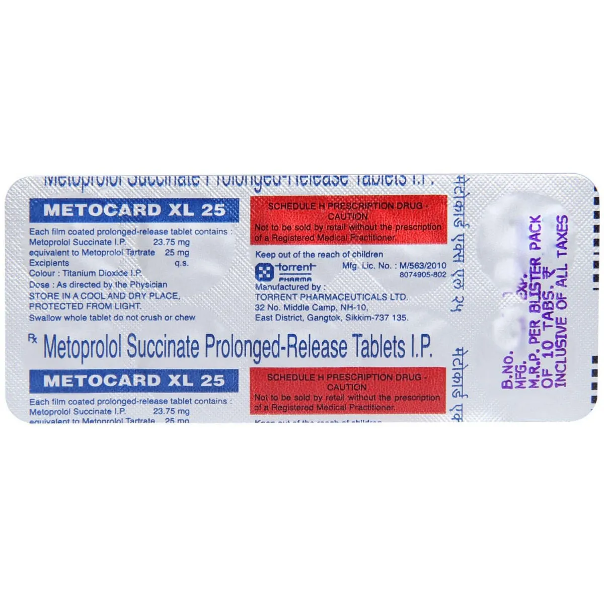 METOCARD XL 25MG TAB