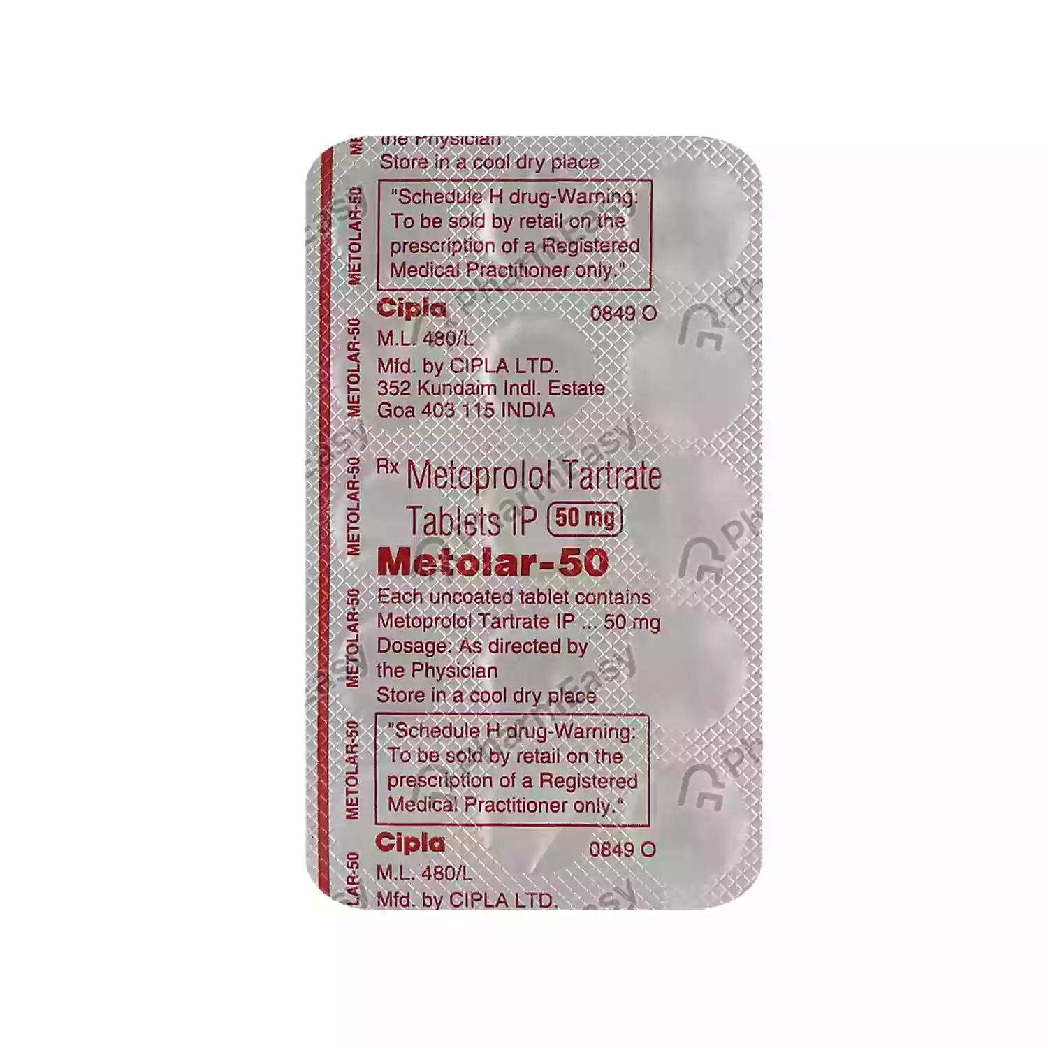 METOLAR-50MG 15`S