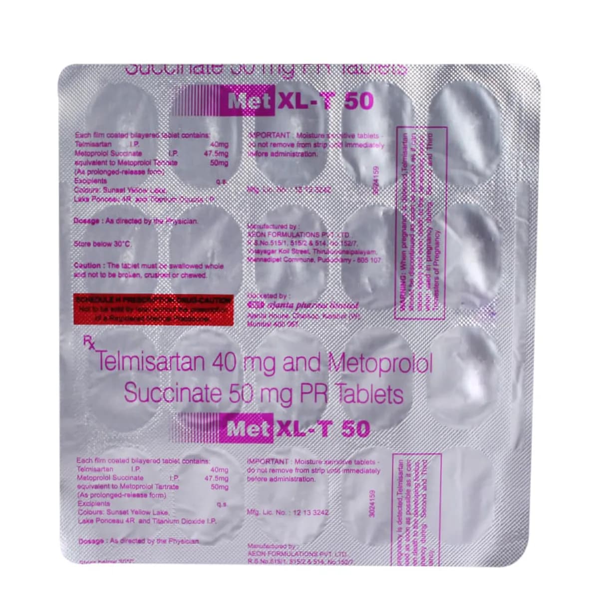 METXL T 50/40MG TAB
