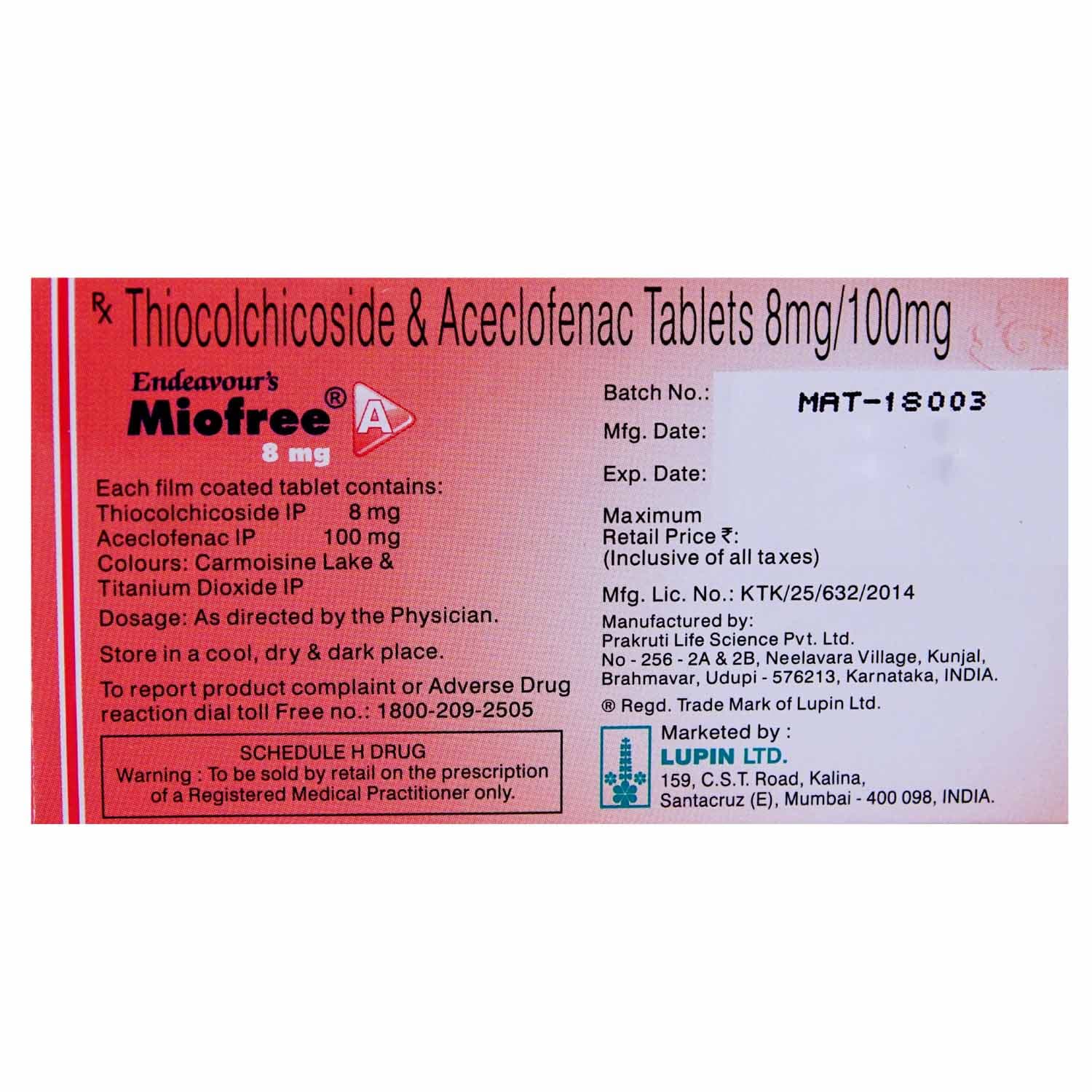MIOFREE-A 8MG TAB
