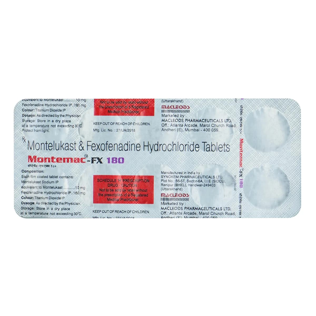 MONTEK FX 180MG TAB