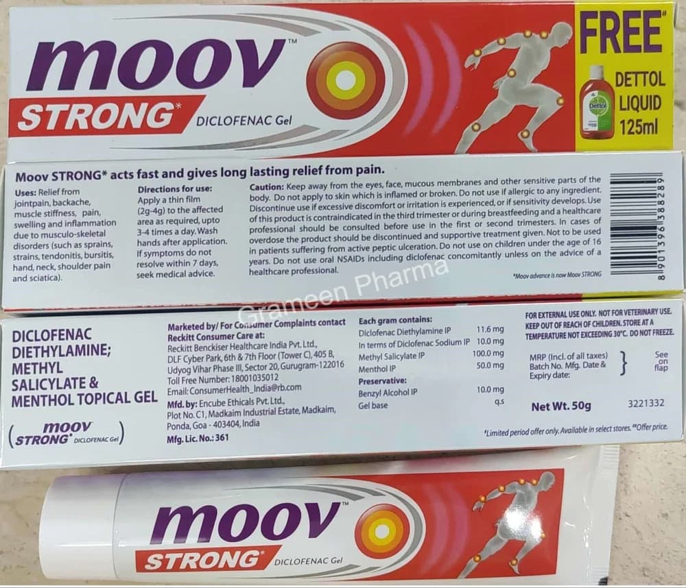 MOOV STRONG DICLOFENAC GEL 50GM