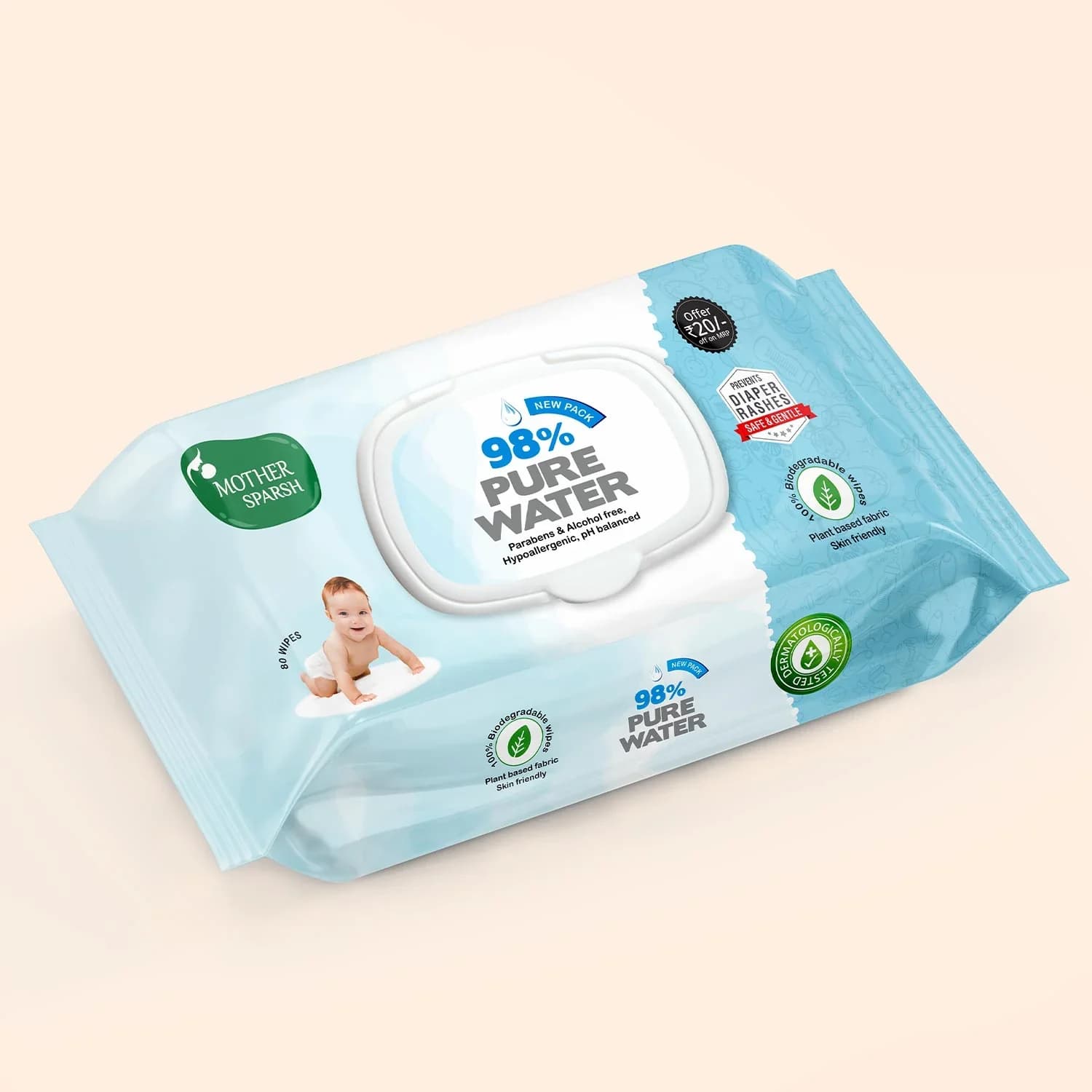 Mother Sparsh 98% Pure Water Baby Wipes