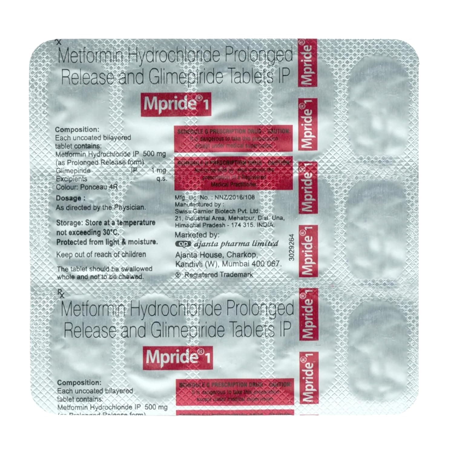 MPRIDE 1/500MG TAB