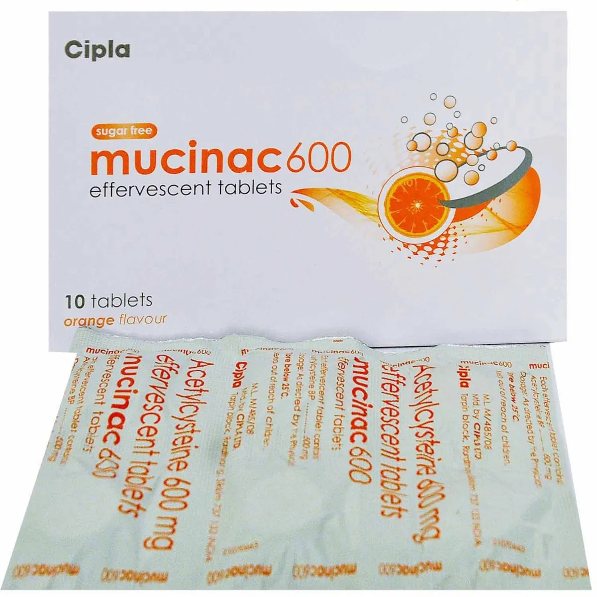 MUCINAC 600 TAB 10`S