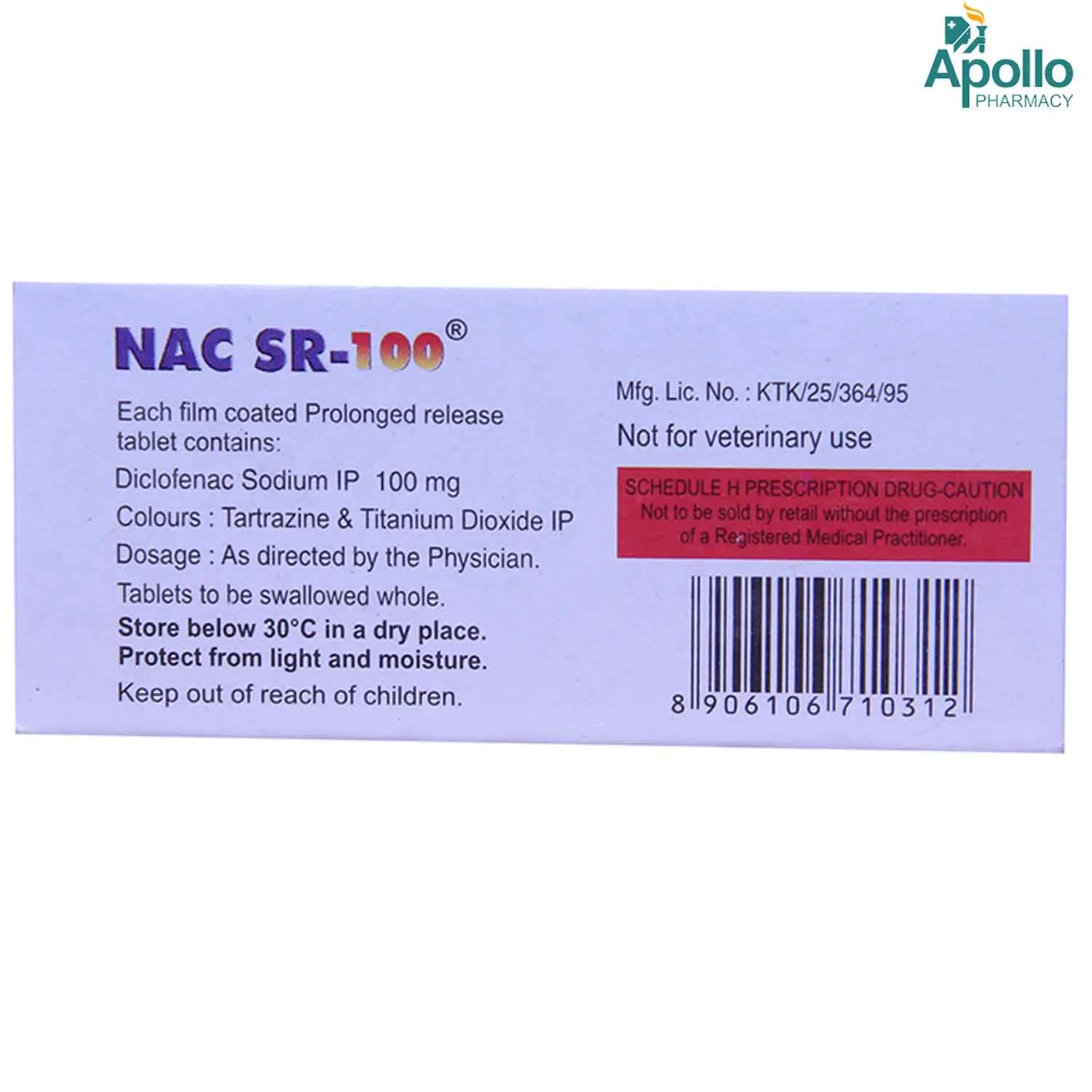 NAC SR-100MG TAB