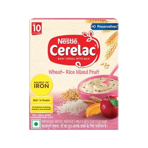 Nestle Cerelac Wheat Rice Mixed Fruit Baby Cereal 10 To 24 Months