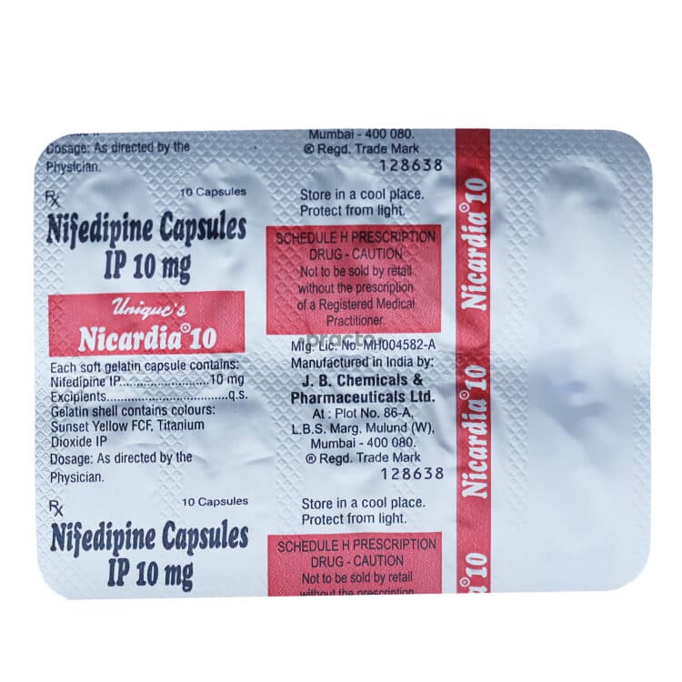 Nicardia 10Mg Tab 15S